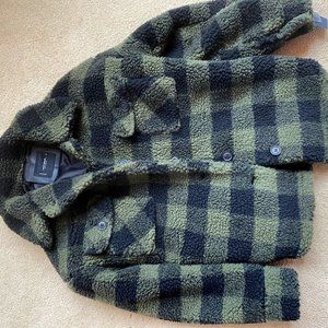 Lucky Brand Faux Sherpa Plaid Coat - New w/Tags